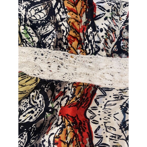 La Rok Silk Halter top Tank Bead Tie S hippie indie lace gypsy boho sexy - Picture 2 of 11